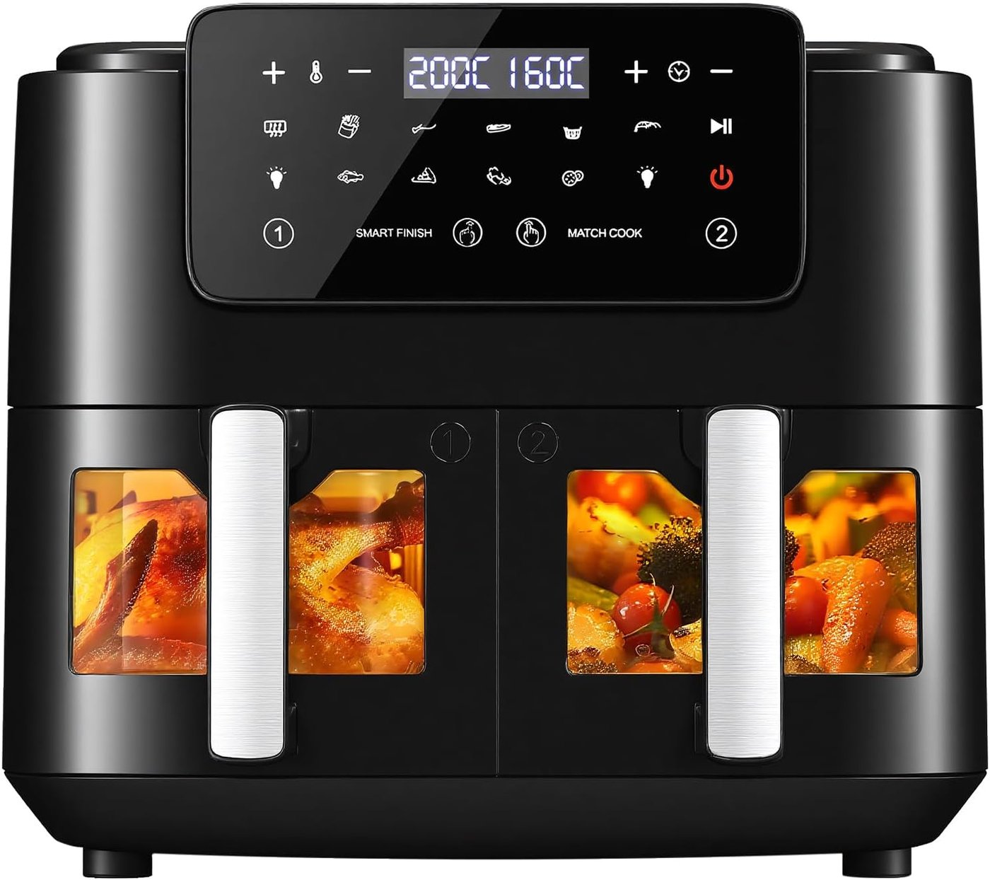 Air Fryer 9 L with Two Drawers, 2400 W
