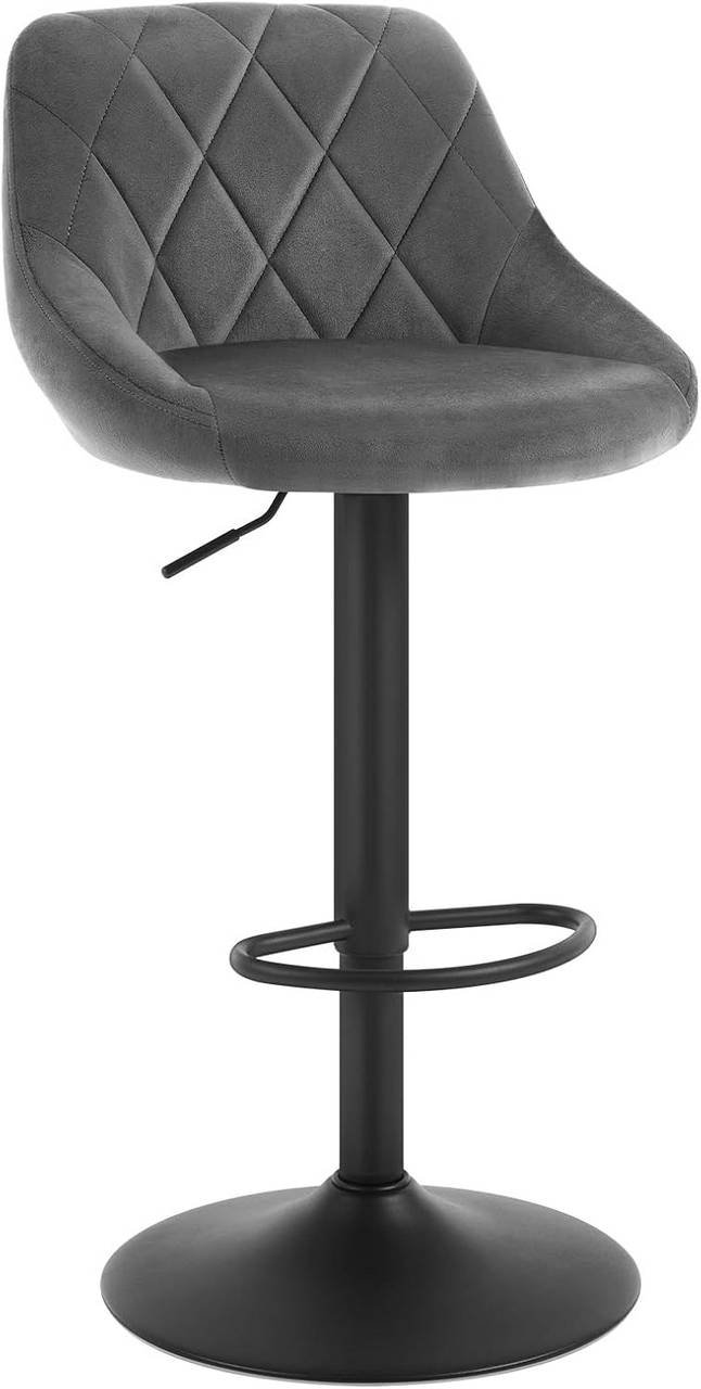 Velvet Bar Stool, Height-Adjustable