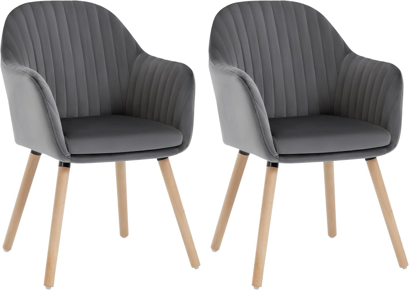 Velvet & Solid Wood Dining Chair, Set of 2