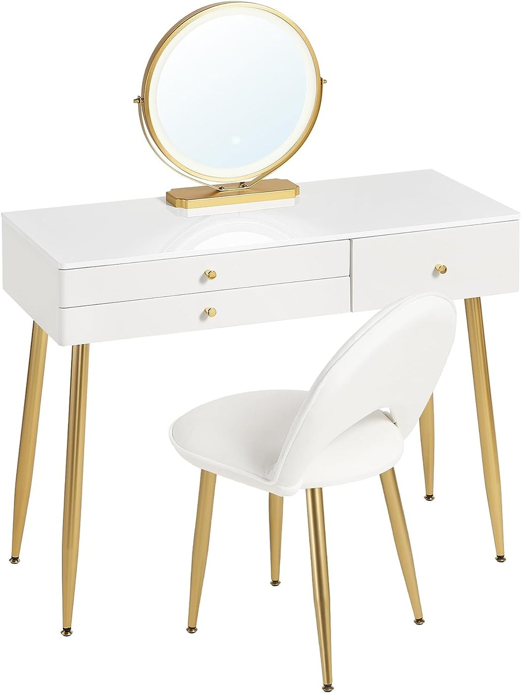 Dressing Table with Velvet Stool